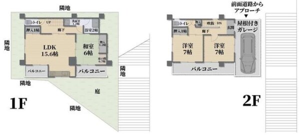 西鈴蘭台駅 徒歩10分 1-2階の物件間取画像